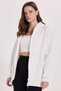 Women's oversized wide cut 100% cotton hooded zippered pocket ecru sweatshirt - 9