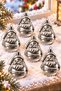 6-Piece 8.5 cm Christmas Pine Tree Ornament with Santa Claus Figure - 2
