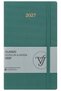 Classic 2027 Daily Planner – Linen Hard Cover, 13X21 Cm, Elastic, Pocket – Green
