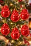 6-Piece 8.5 cm Christmas Pine Tree Ornament with Santa Claus Figure - 4