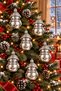 Set of 6 7.5 cm Snowman Christmas Pine Tree Ornaments - 2