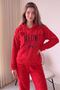 Red Meow Patterned Full Plush Pajama Set - 7