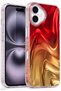 iPhone 17 Case Flame Sparkle Wave Pattern Elegance Elevated Camera Surround Silicone Cover