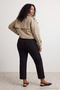 Black Cigarette Pleated High Waist Ankle-Length Woven Fabric Trousers TBBAW23AR00015 - 3