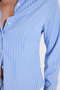 Women's Slim Fit Long Sleeve Striped Blue Shirt - 6