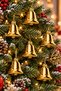 Set of 6 6cm Bell Ornaments Christmas Pine Tree Ornaments