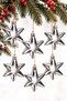 Set of 6 8 cm 6-Pointed Star Christmas Pine Tree Ornaments