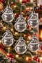 6-Piece 8.5 cm Christmas Pine Tree Ornament with Santa Claus Figure - 4