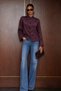 Plum Textured Satin Shirt with Closure Detail Twoaw27Go00103 Shirt Twoaw27Go00103 - 2