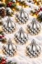 Set of 6 6 cm Geometric Patterned Christmas Pine Tree Ornaments Rhombus - 2