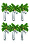 Set of 6 10 cm Candy Cane Christmas Pine Tree Ornaments
