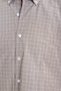 Regular fit comfortable cut buttoned collar long sleeve checkered cotton khaki men's shirt - 7