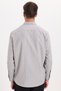 Regular fit comfortable cut buttoned collar long sleeve checkered cotton khaki men's shirt - 8