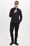 Slim Fit Long Sleeve Hidden Placket Back Gusset Plain Black Men's Shirt - 2