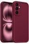 Galaxy M34 Case Camera Protected Soft Textured Shock Absorbing Burgundy Silicone Cover