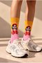 Brunette Art Socket Socks Patterned - 2