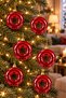 Set of 6 8 cm Donut Christmas Pine Tree Ornaments - 2