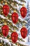 6-Piece 7 cm Christmas Pine Tree Ornament with Palamut Figure - 2