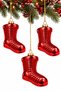 3-Piece 11 cm Christmas Pine Tree Ornament with Booties Figures
