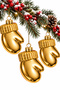 3-Piece 9 cm Pine Tree Ornament with Glove Figures