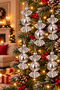 Set of 6 8 cm Bonbon Candy Christmas Pine Tree Ornaments - 2