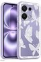 Redmi Note 13 Pro 4g Case Camera Protected Transparent Butterfly Pattern Flexible Soft Silicone Cover