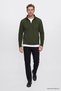 Mens Khaki Anti-Pilling Standard Fit Mock Neck Cold-Resistant Fleece Sweatshirt - 3