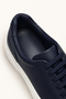 Men's Navy Blue 100% Leather Comfortable Sole Flexible Sneaker Shoes - 7