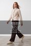 Women's Cream Turtleneck Knitwear Cardigan Alc-X15881 - 2