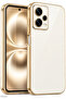 Redmi Note 12 Pro 5g Case Shiny Edged Gold Embroidered Camera Protected Cover White