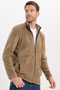 Unisex Standard Fit Full Zip Cold-Resistant Stand Collar Khaki Fleece Cardigan - 8