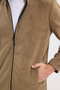 Unisex Standard Fit Full Zip Cold-Resistant Stand Collar Khaki Fleece Cardigan - 6