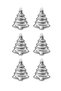 6-Piece 10cm Tree Figurine Xmas Tree Christmas Pine Tree Ornament - 3