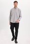 Regular fit comfortable cut buttoned collar long sleeve checkered cotton khaki men's shirt - 2