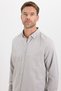 Men's Slim Fit Cotton Easy-Iron Gray Button-Down Collar Shirt - 4