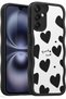 Galaxy S25 Fe Case Mirrored Heart Pattern Soft Edge Camera Protected Silicone Cover
