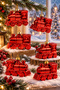 6-Piece 8 cm Christmas Pine Tree Ornament with Train Figures - 2