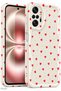 Redmi Note 10 Pro Case Camera Protected Wave Edge Red Heart Pattern Silicone Cover