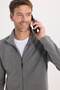 Men's Patterned Mock Neck Zippered Cardigan