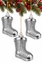 3-Piece 11 cm Christmas Pine Tree Ornament with Booties Figures