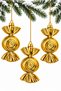 3-Piece 14 cm Candy Christmas Pine Tree Ornament