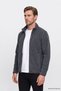 Men's Anthracite-melange Anti-pilling Non-pilling Standard Fit Stand-up Collar Sweatshirt Fleece Jacket