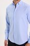 Men's Slim Fit Slim Cut Long Sleeve Cotton Easy-Iron Blue Button-Down Collar Shirt - 3