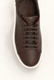 Men's Brown 100% Leather Comfortable Sole Flexible Sneaker Shoes - 6