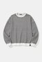 Siyah Oversize/Geniş Kesim Çizgili İçi Polar/Sıcak Tutan Sweatshirt TMNAW24SW00065 - 6