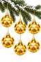 Set of 6 8 cm Geo Patterned Christmas Pine Tree Ornaments
