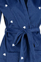 Navy Blue Belted Heart Pocket and Hood Detailed Fleece Winter Knitted Dressing Gown Thmaw24Sb00023 - 5