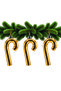 3-Pack 14 cm XL Candy Cane Christmas Pine Tree Ornament