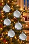 Set of 6 8 cm Round Christmas Pine Tree Ornaments - 2