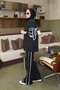 Women's Bow Detail Two-Piece Set Black - 8